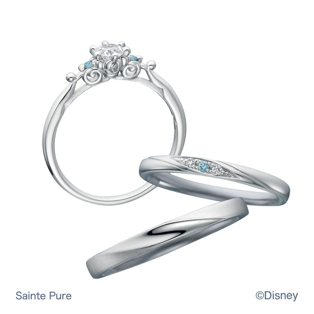 シンデレラの婚約指輪WDE6708とセットリングのマリッジリング