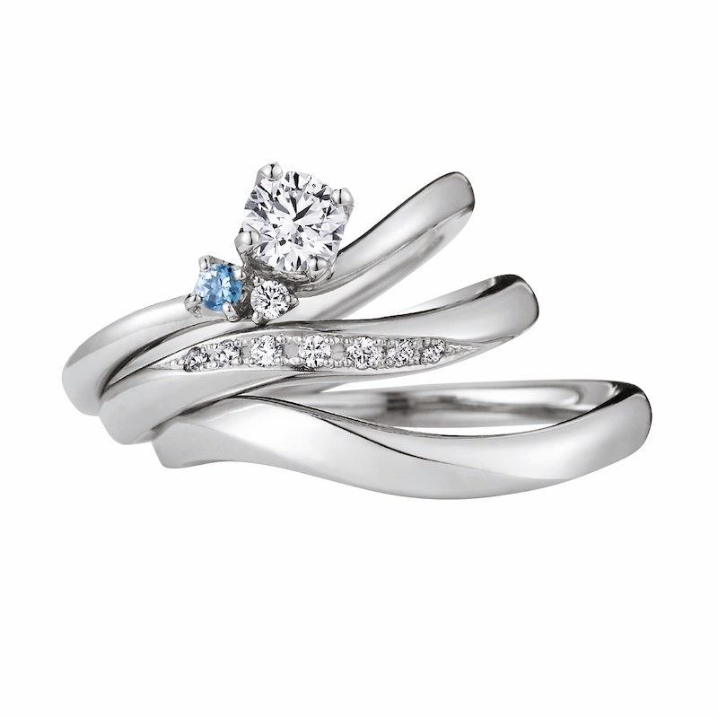 オンリーユーの婚約指輪QSLMFとセットリングの結婚指輪