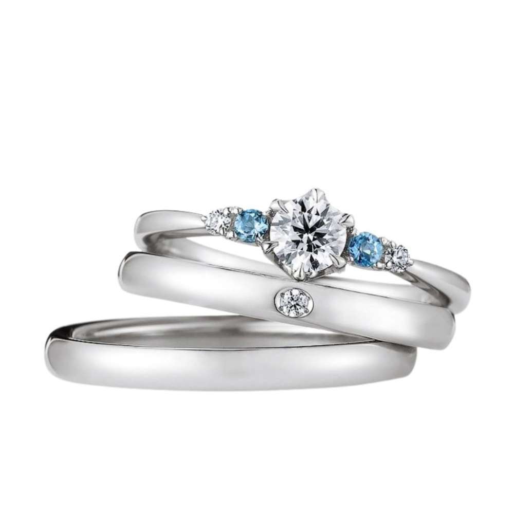 オンリーユーの結婚指輪IB57570とセットリングの婚約指輪QSLME