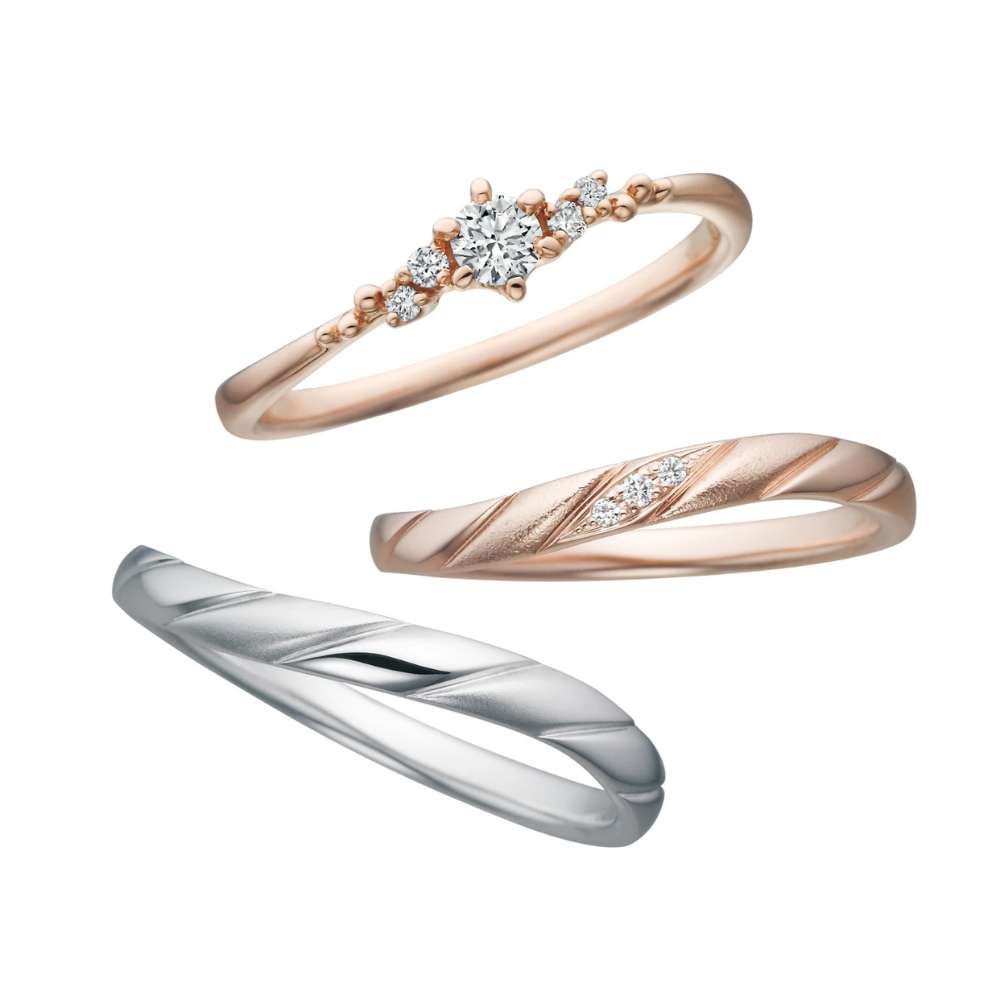 ラプンツェルの婚約指輪RPE6113とセットリングのマリッジリング