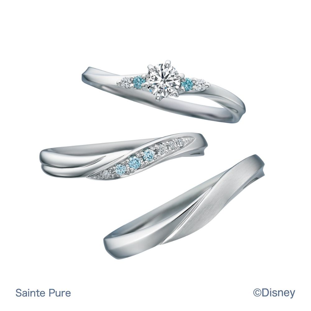 シンデレラの婚約指輪WDE6701とセットリングの結婚指輪