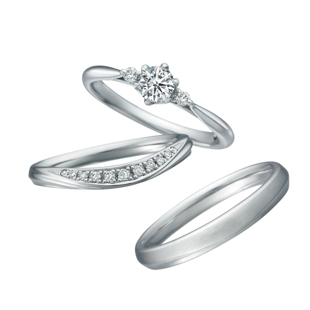 シンデレラの婚約指輪WDE6607とセットリングの結婚指輪WDM6606／WDL6605
