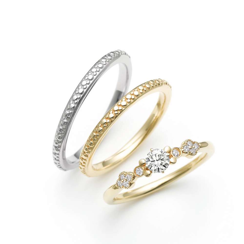 スチームボートの婚約指輪CND-010とセットリングの結婚指輪